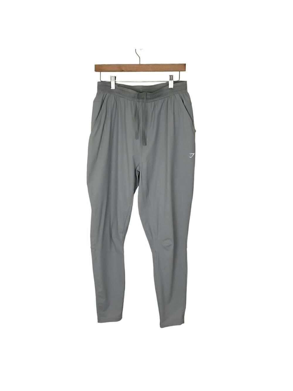 Gymshark Grey Pull On Pants  With Ties 2 Front Pockets Size M